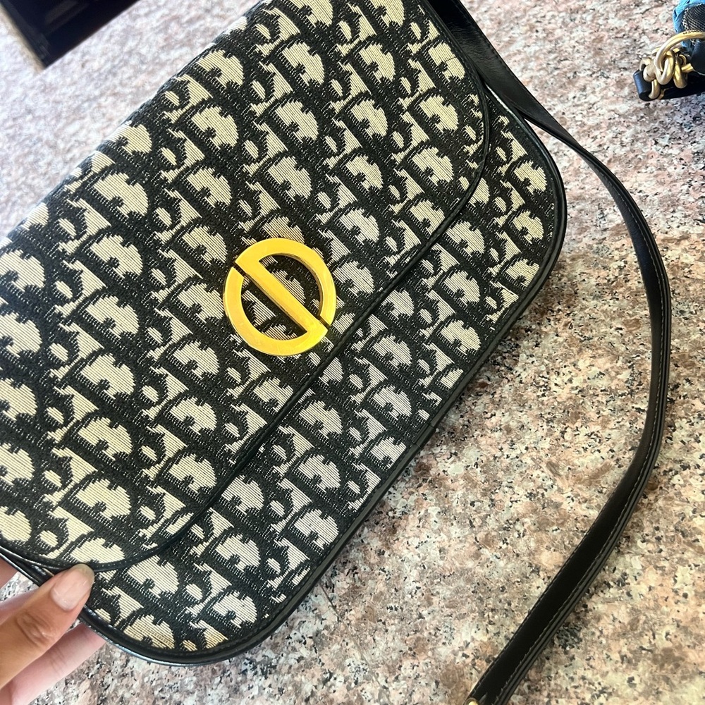 Dior Black and White Crossbody Bag with Iconic Design
